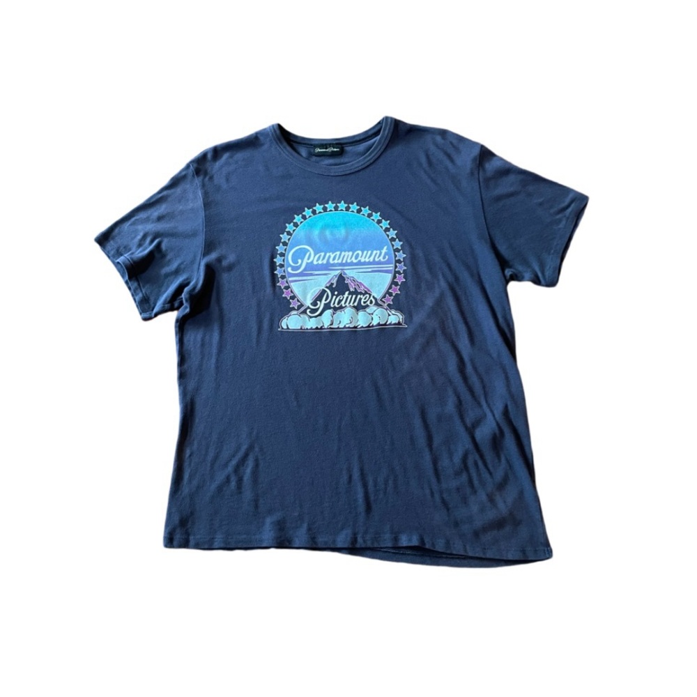 Retro Navy Paramount Pictures Logo Tee - Size L